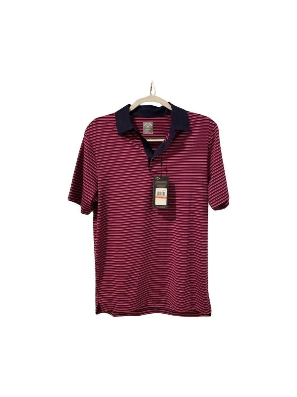 Callaway Men's Opti Dri Short Sleeve Golf Polo Shirt in Boudoir Red NWT Size S